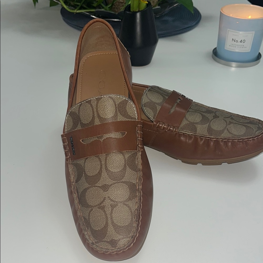 Coach Brown Leather Drivers Slip-On Loafers